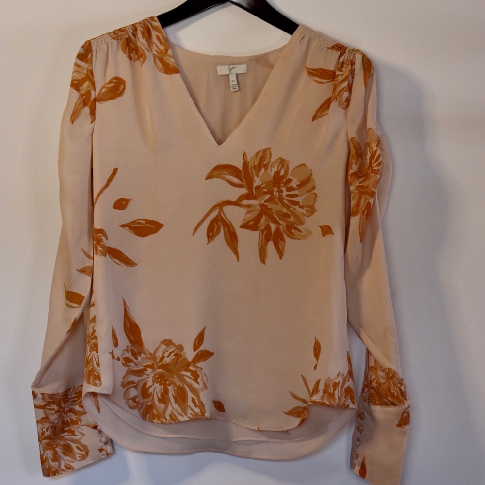 Joie xs floral Carita silk blouse